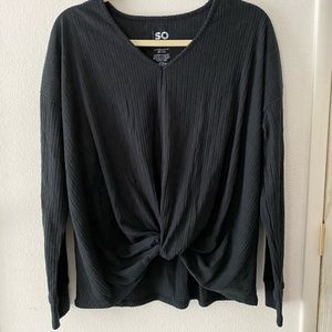 BRAND NEW Juniors Ribbed Front Twist Top